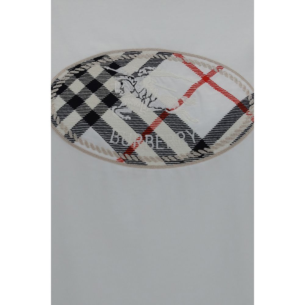 T-shirt en coton blanc Knight Stamp Check de Burberry
