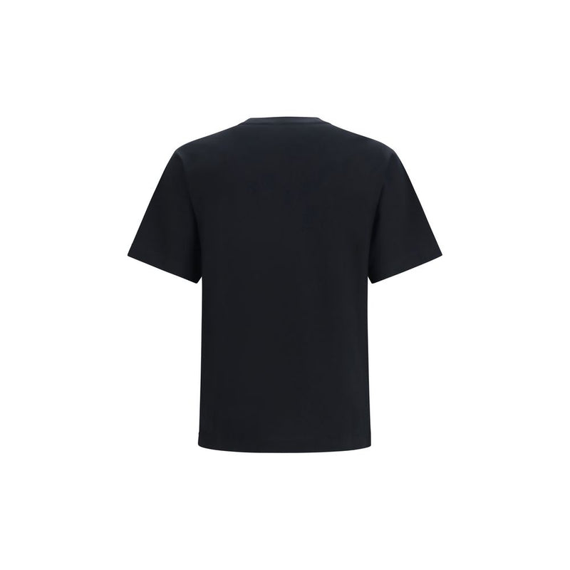 Burberry Black Cotton T-Shirt with Archive Check Detail