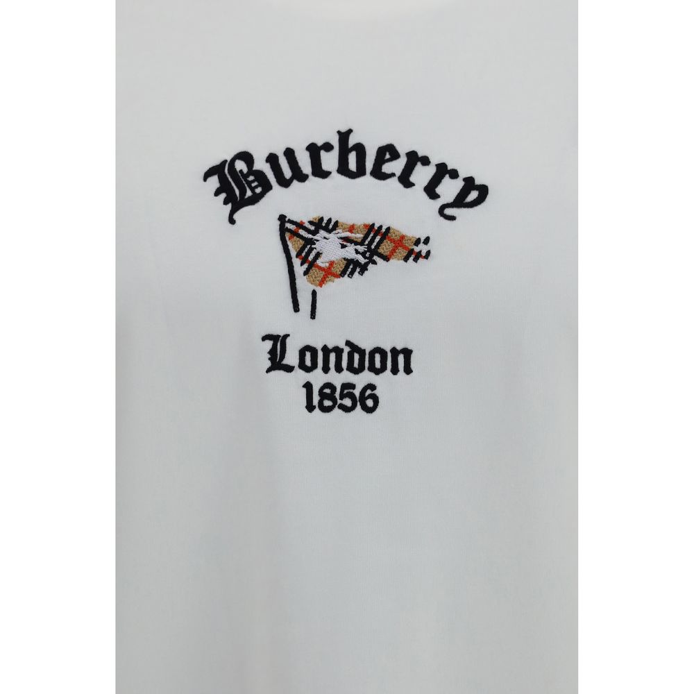 T-Shirt en Coton Blanc Burberry - Modèle Check