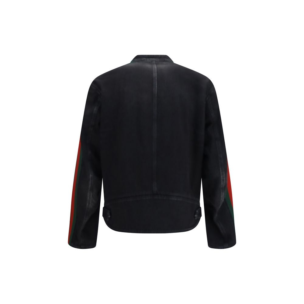 Gucci Black Cotton Biker Jacket - AW26