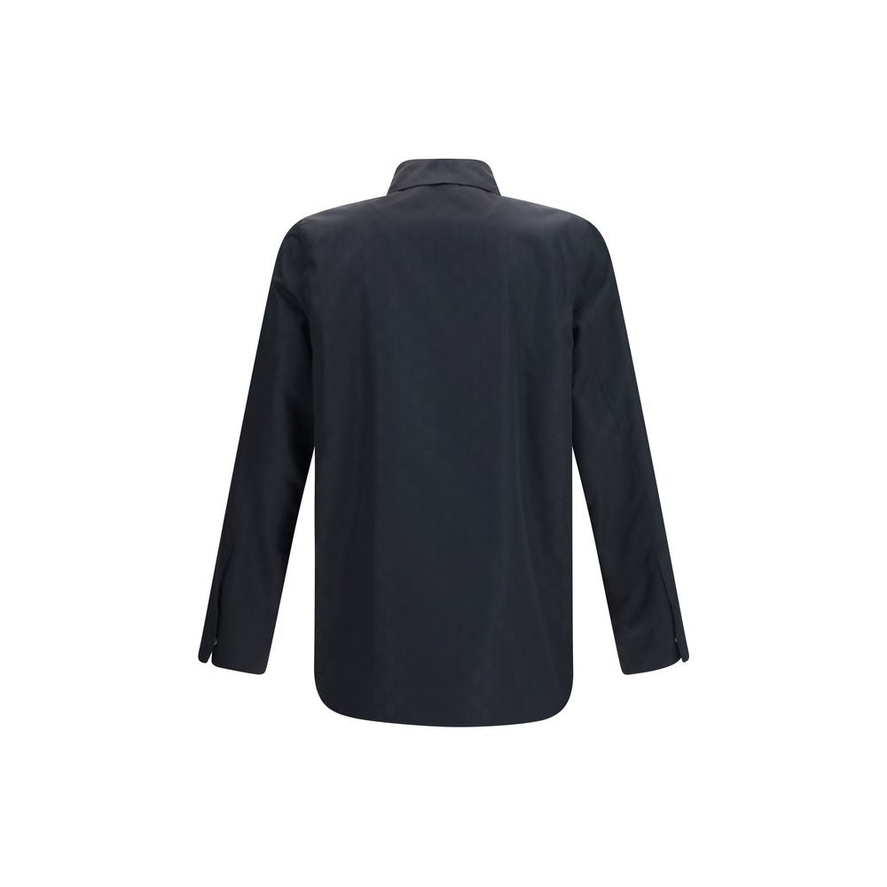 Gucci Black Polyamide Full-Length Jacket - GG Light Silk Faille