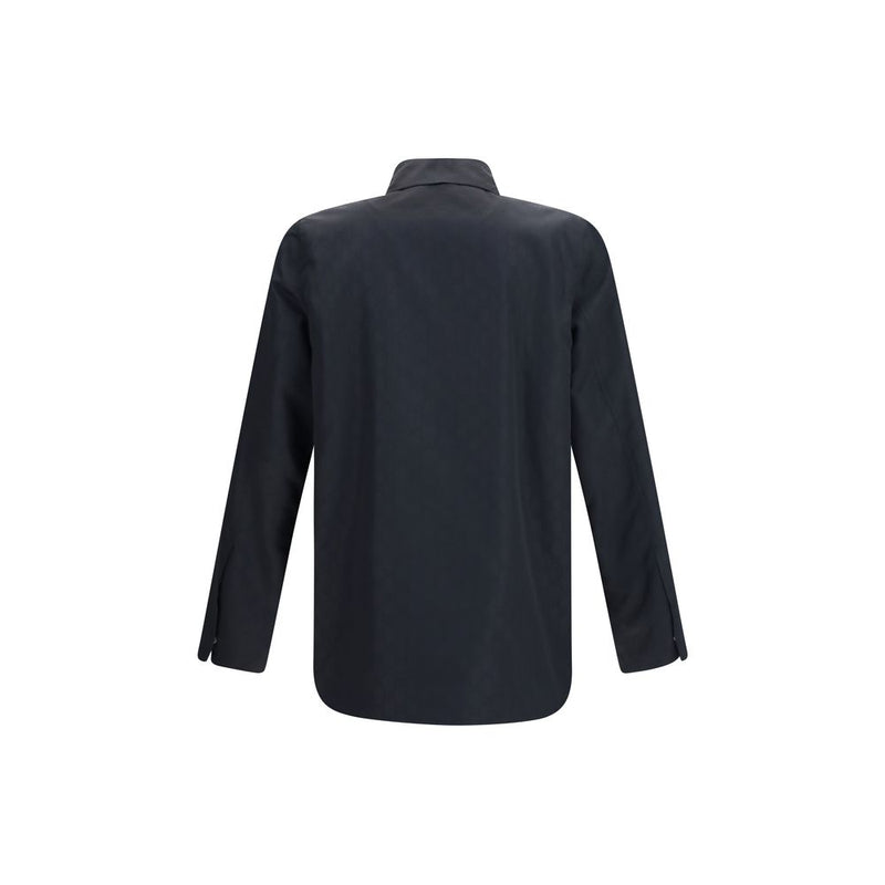 Gucci Black Polyamide Full-Length Jacket - GG Light Silk Faille