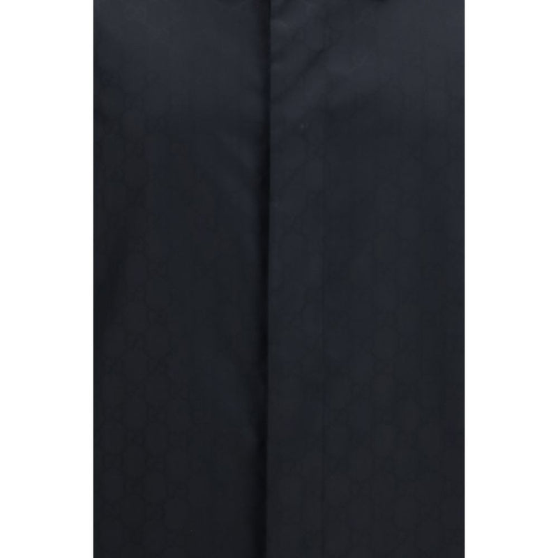 Gucci Black Polyamide Full-Length Jacket - GG Light Silk Faille