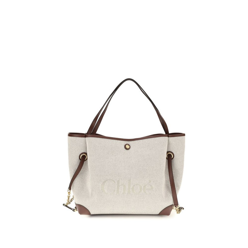 Chloé Beige Cotton Clover Tote Bag