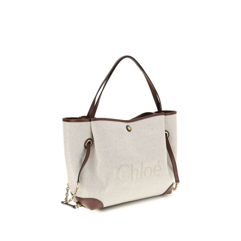 Chloé Beige Cotton Clover Tote Bag