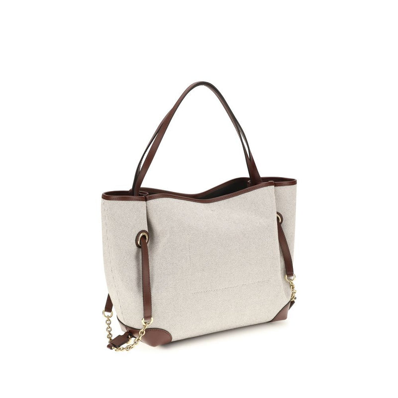 Chloé Beige Cotton Clover Tote Bag