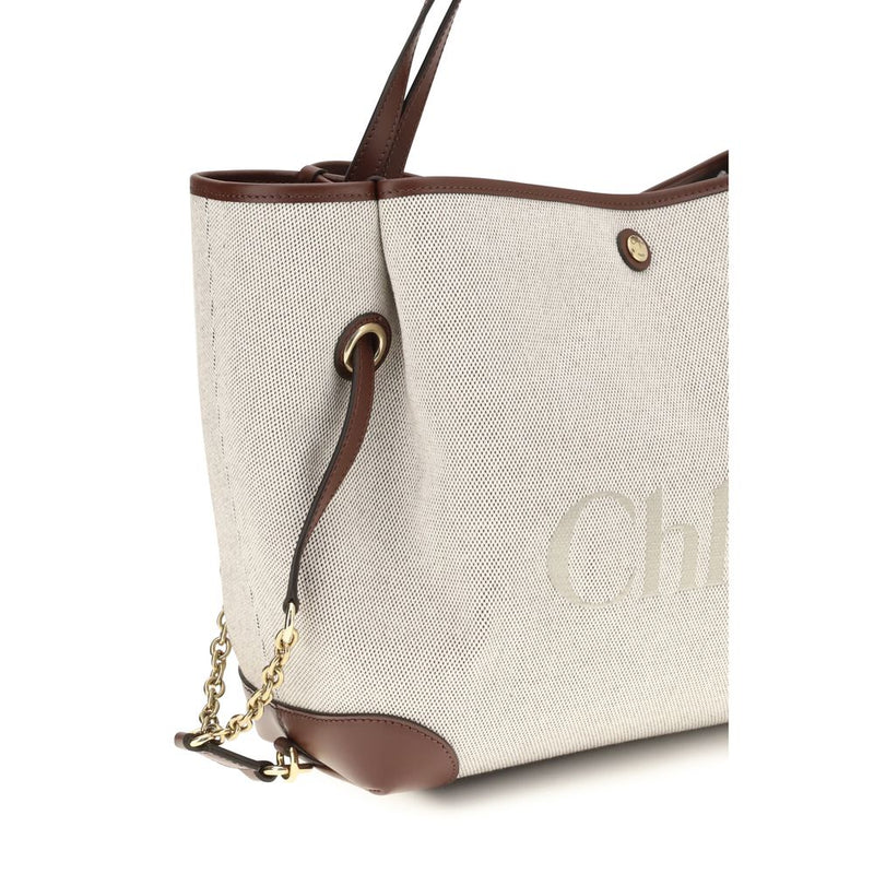 Chloé Beige Cotton Clover Tote Bag