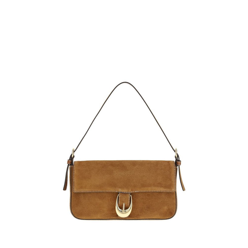 Staud Brown Calf Leather Harlow Shoulder Bag
