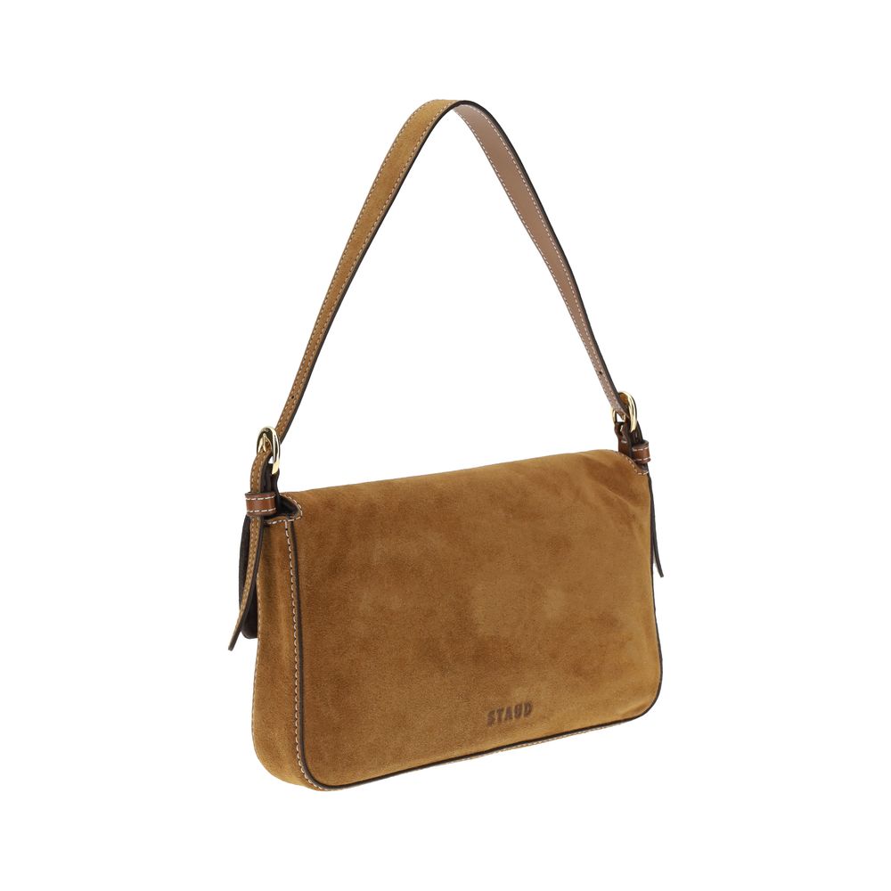 Staud Brown Calf Leather Harlow Shoulder Bag