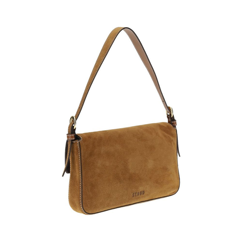 Staud Brown Calf Leather Harlow Shoulder Bag