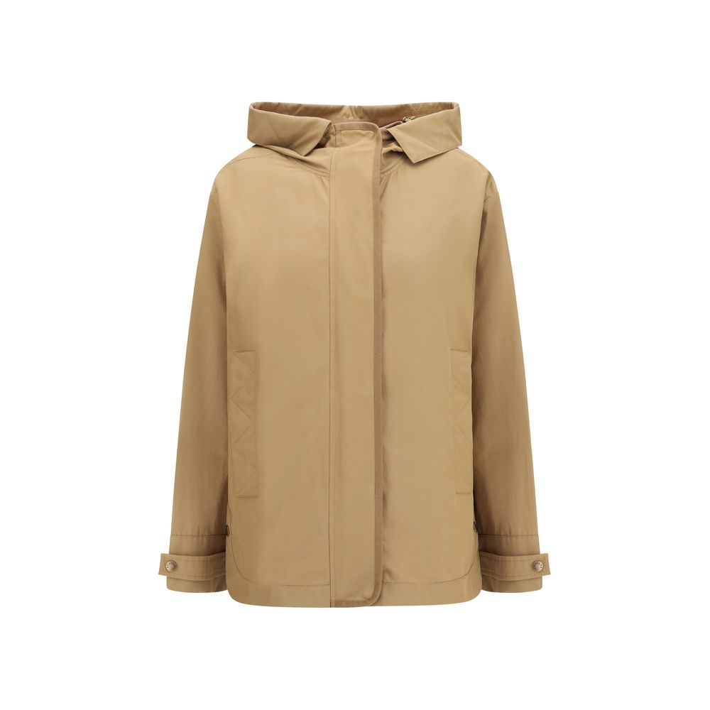 Moncler Beige Polyamide Shell Jacket - Versatile Hooded Design