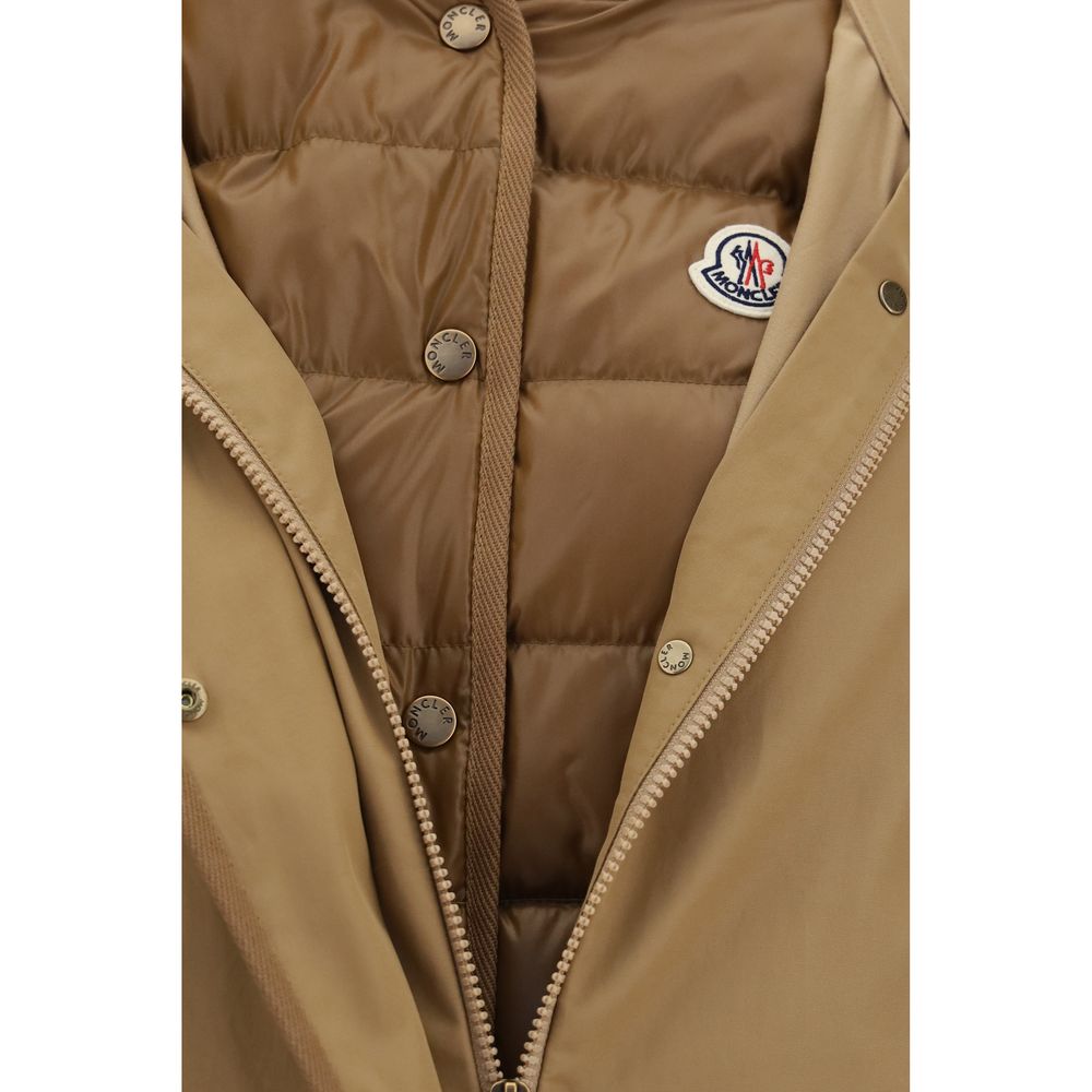 Moncler Beige Polyamide Shell Jacket - Versatile Hooded Design