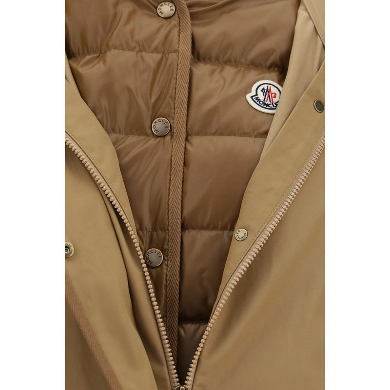 Moncler Beige Polyamide Shell Jacket - Versatile Hooded Design