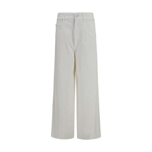 Brunello Cucinelli Beige High-Rise Palazzo Jeans for Women