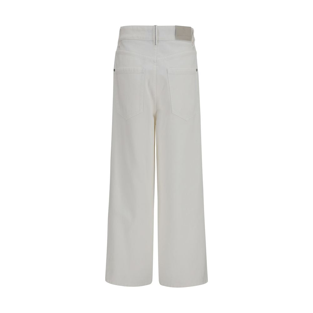 Brunello Cucinelli Beige High-Rise Palazzo Jeans for Women