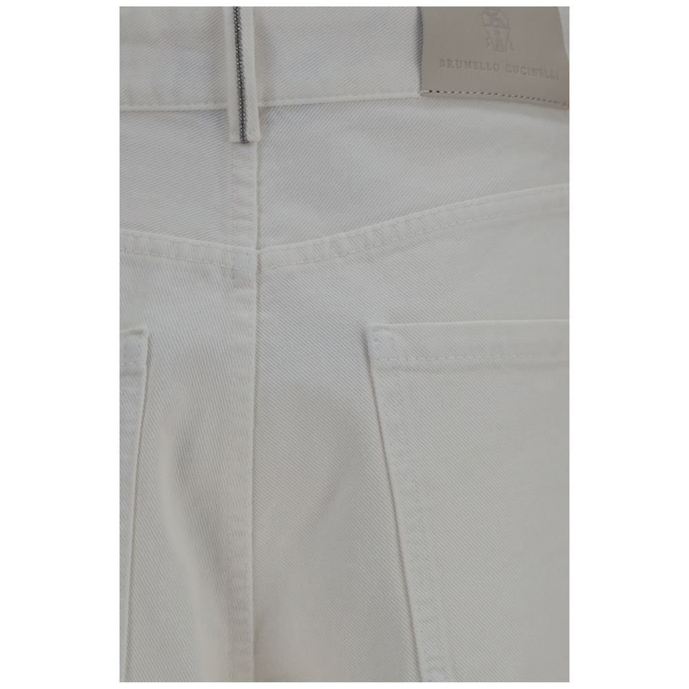 Brunello Cucinelli Beige High-Rise Palazzo Jeans for Women