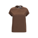 Brunello Cucinelli Brown Elastane T-Shirt for Women