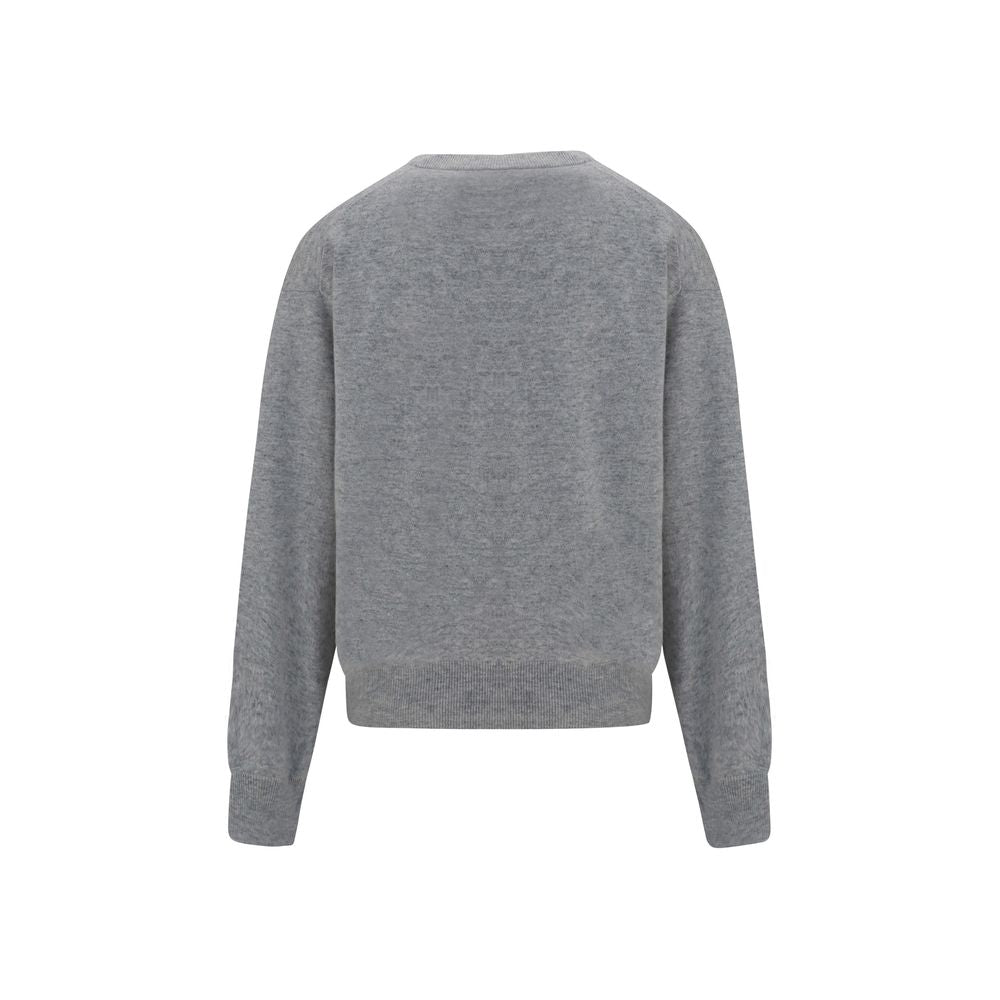 Brunello Cucinelli Gray Cashmere Sweater - V-Neck Design