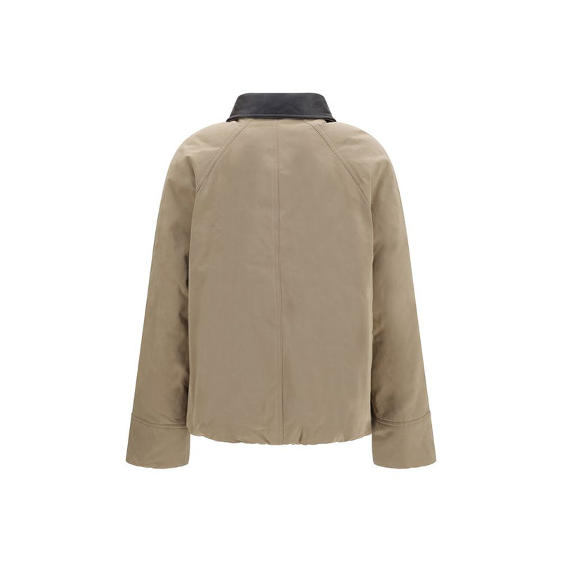 Brunello Cucinelli Beige Cotton Leather Jacket