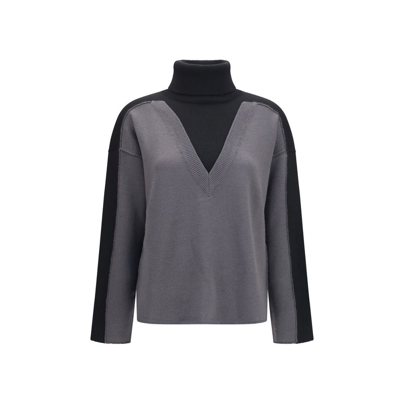 MM6 Black Wool Oves Aries Sweatshirt - Contemporary Style