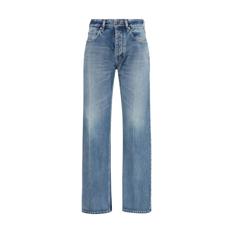 Balenciaga Blue Cotton Straight-Leg Jeans