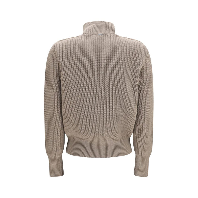 Herno Beige Wool Oves Aries Cardigan