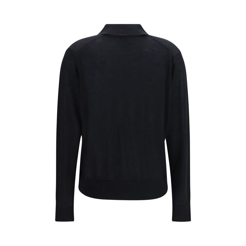 Loulou De Saison Black Cashmere Polo Shirt