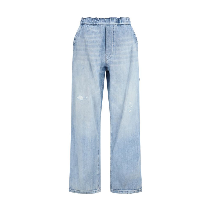 MM6 Blue Cotton Wide-Leg Jeans Denim for Women