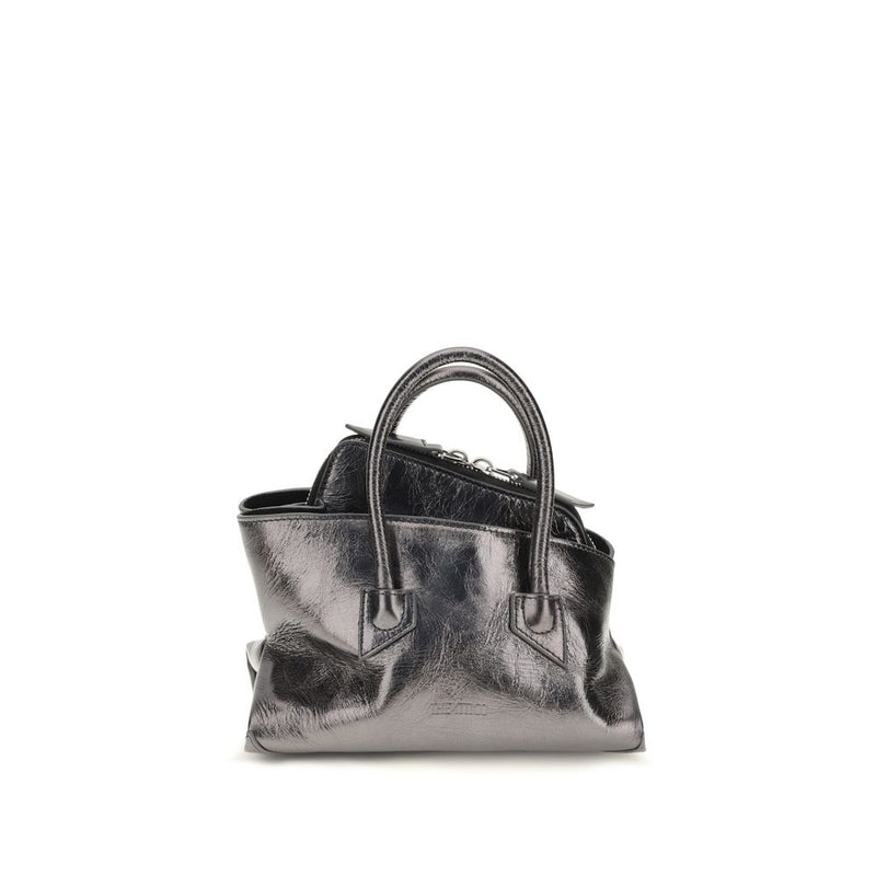The Attico Gray Calf Leather Bos Taurus Handbag
