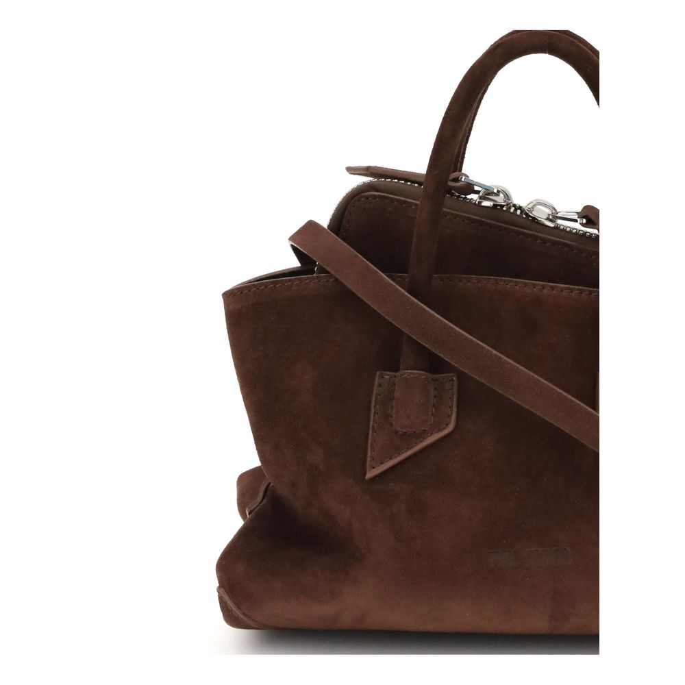 The Attico Brown Calf Leather Bos Taurus Shoulder Bag