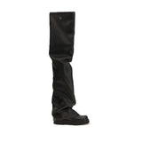 The Attico Black Polyurethane Over The Knee Boots