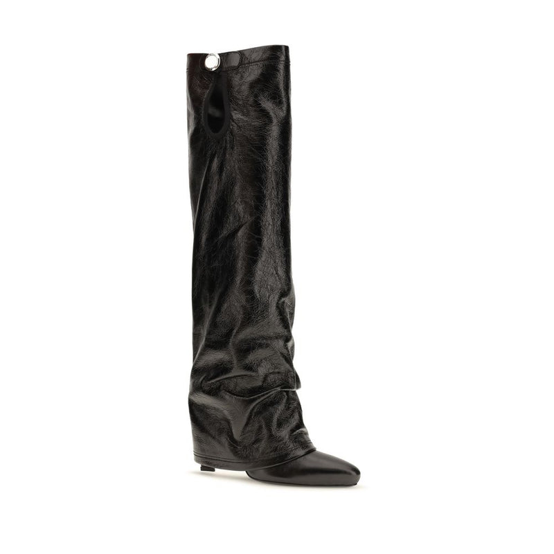 The Attico Black Calf Leather Bos Taurus Ankle Boots