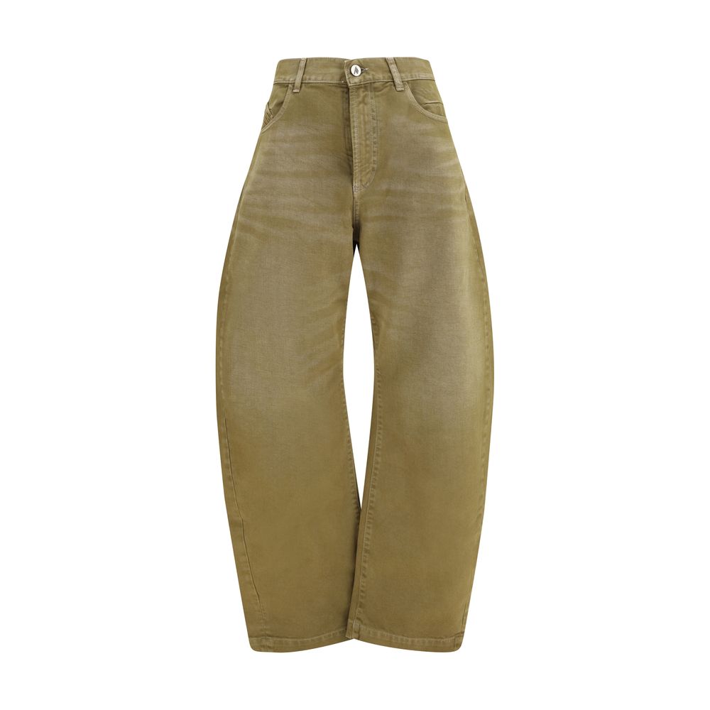 The Attico Brown Wide-Leg Cotton Jeans for Women