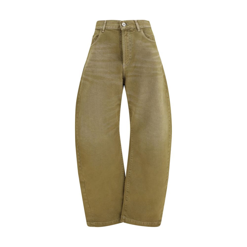 The Attico Brown Wide-Leg Cotton Jeans for Women