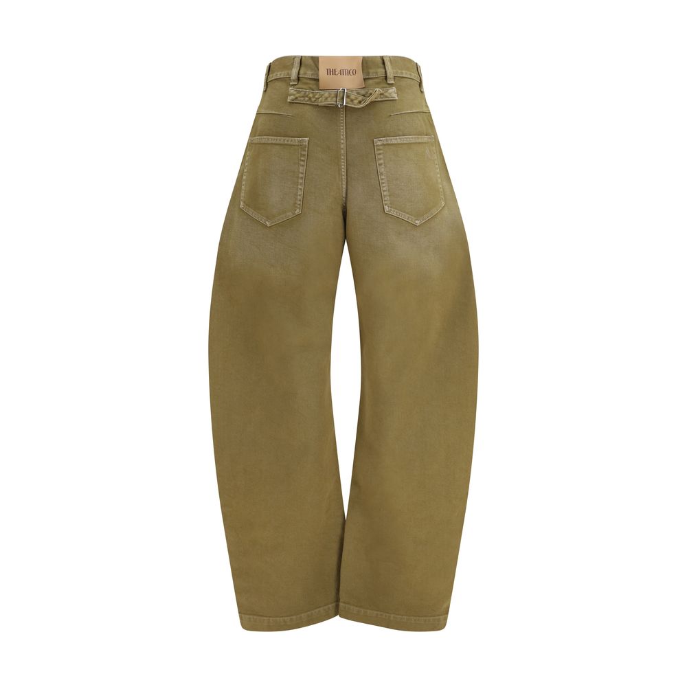 The Attico Brown Wide-Leg Cotton Jeans for Women