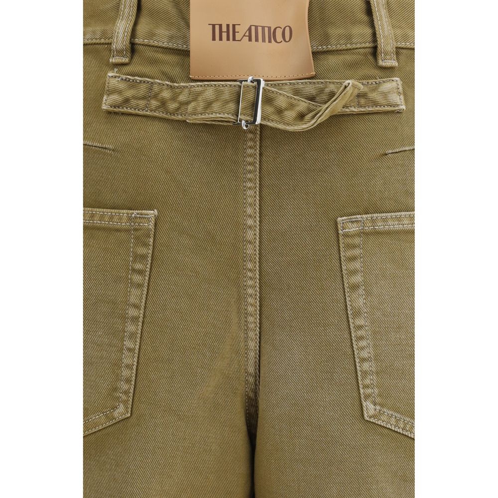 The Attico Brown Wide-Leg Cotton Jeans for Women