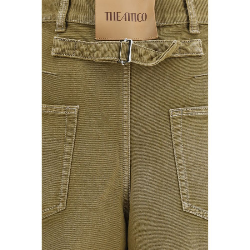 The Attico Brown Wide-Leg Cotton Jeans for Women
