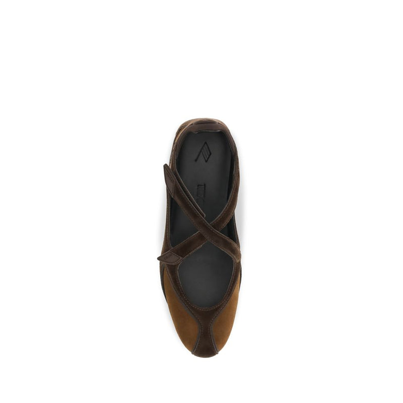 The Attico Brown Calf Leather Bos Taurus Ballet Flats