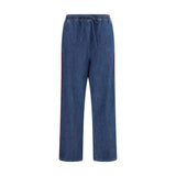 Valentino Garavani Blue Wide-Leg Denim Casual Pants for Women