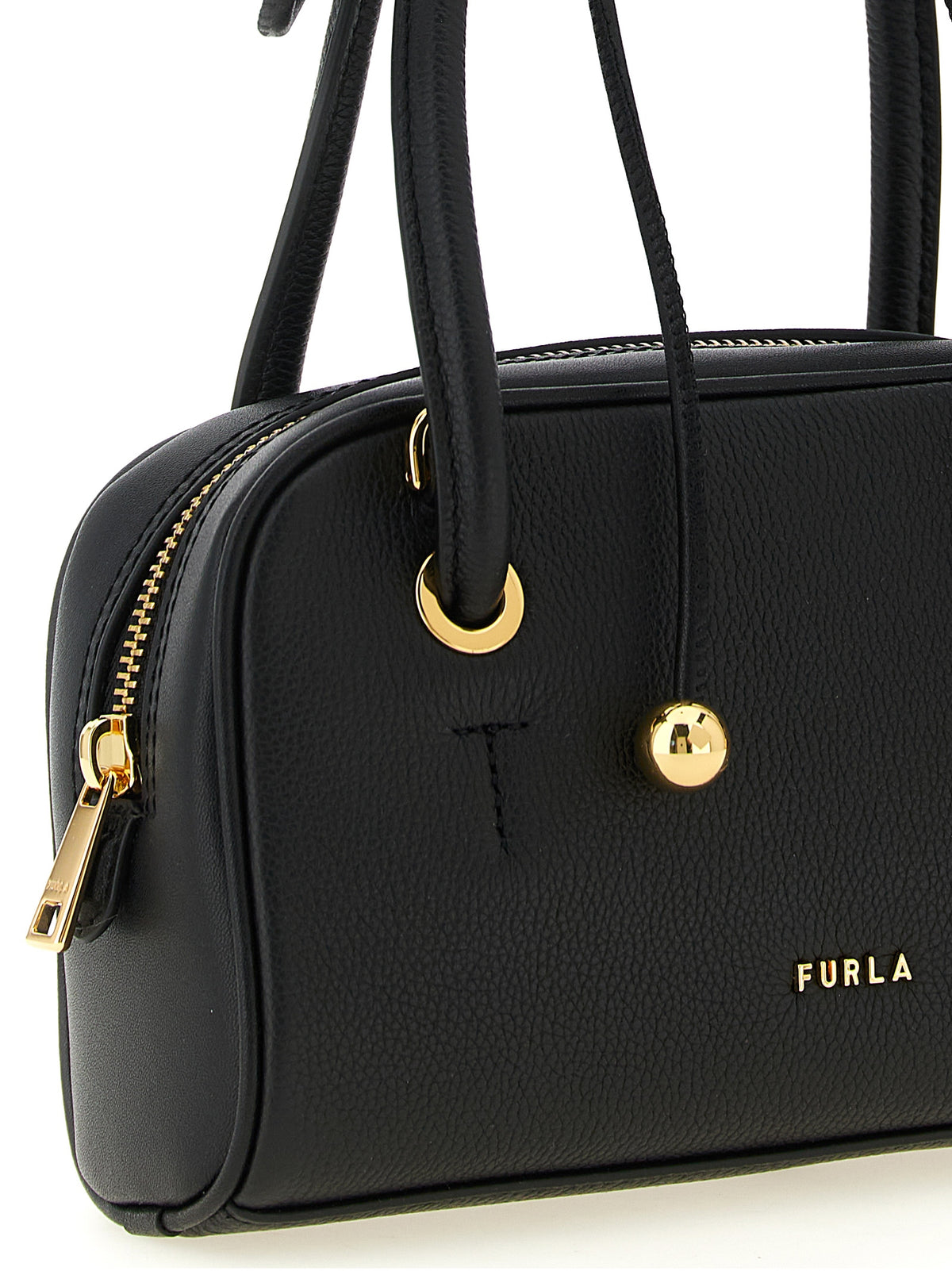 Furla Poppy S Black Calfskin Handbag