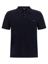 A.P.C. Blue Virgin Wool Polo Shirt