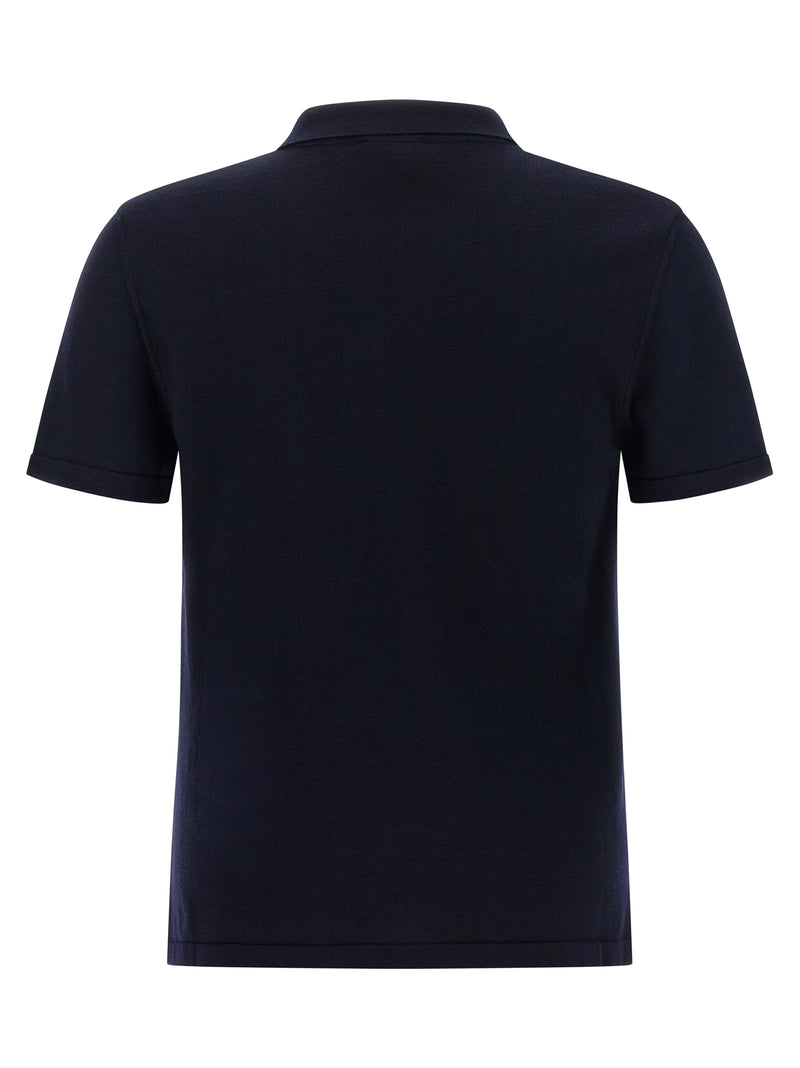 A.P.C. Blue Virgin Wool Polo Shirt