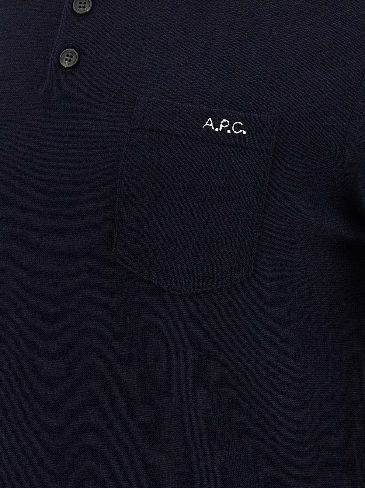 A.P.C. Blue Virgin Wool Polo Shirt