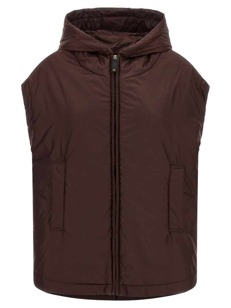 Max Mara The Cube MtcAmbra Bordeaux Sleeveless Jacket