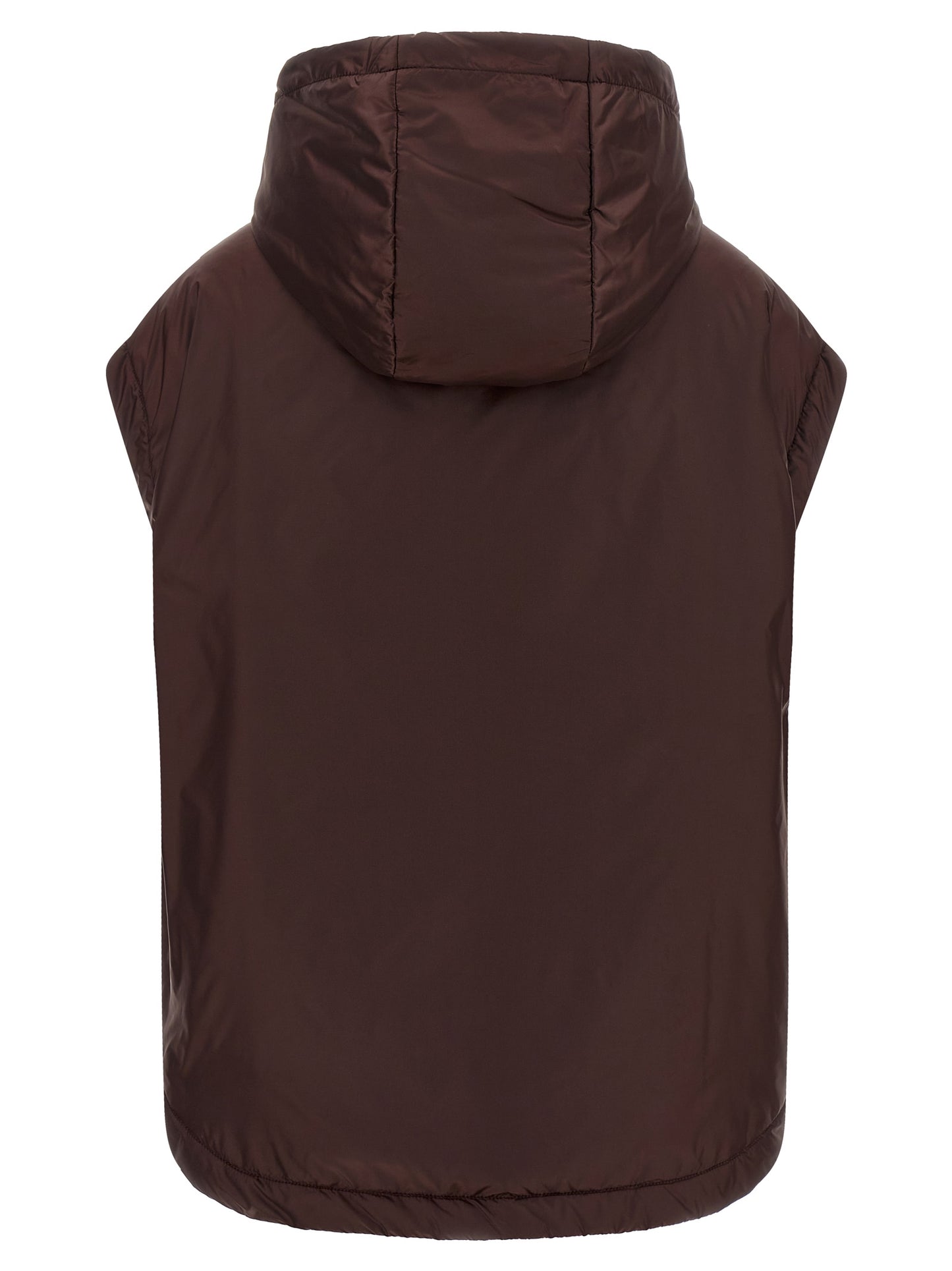 Max Mara Bordeaux Polyester Sleeveless Jacket