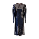 Tom Ford Blue Polyamide Two-Tone Sequin Cocktail Dress