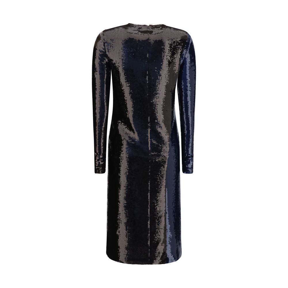 Tom Ford Blue Polyamide Two-Tone Sequin Cocktail Dress