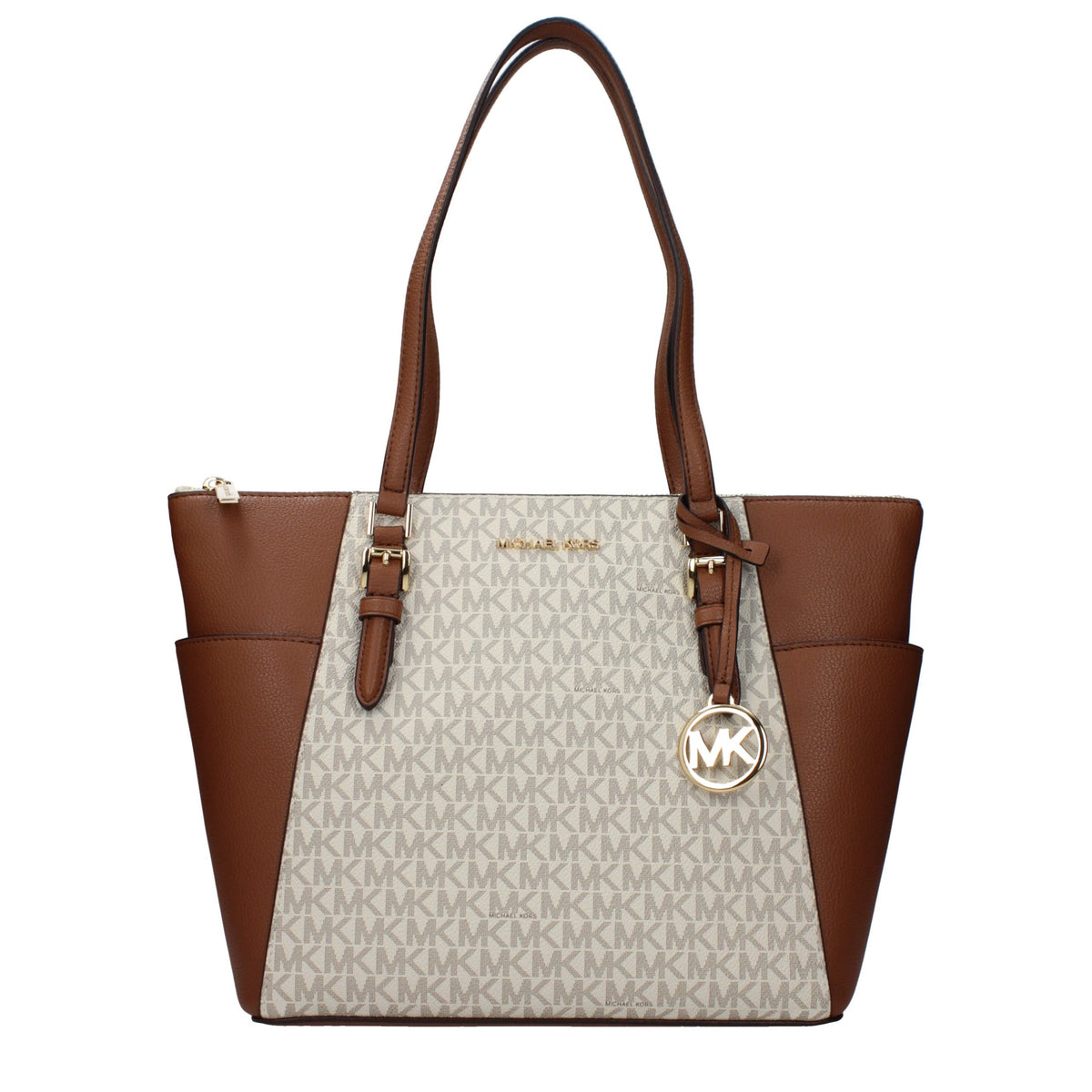 Michael Kors Beige Leather Shoulder Bag - Elegant & Versatile