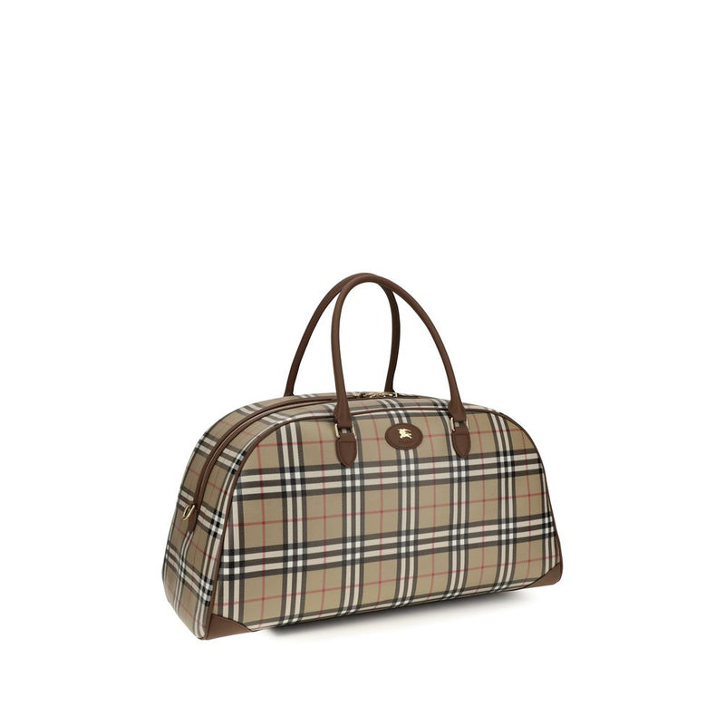 Sac à épaule Burberry Check Beige en coton