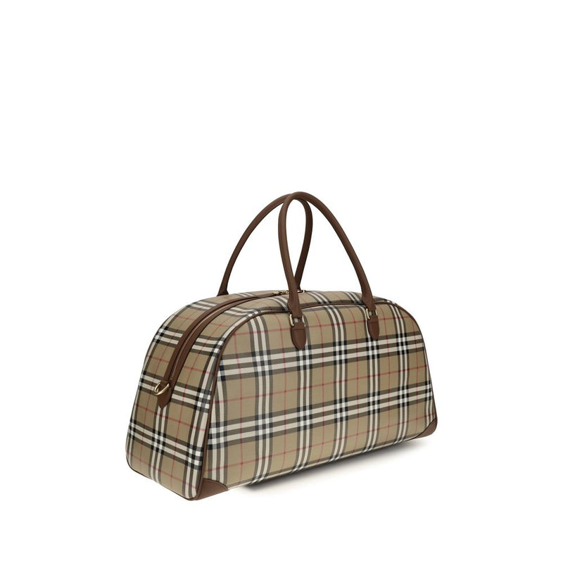 Sac à épaule Burberry Check Beige en coton